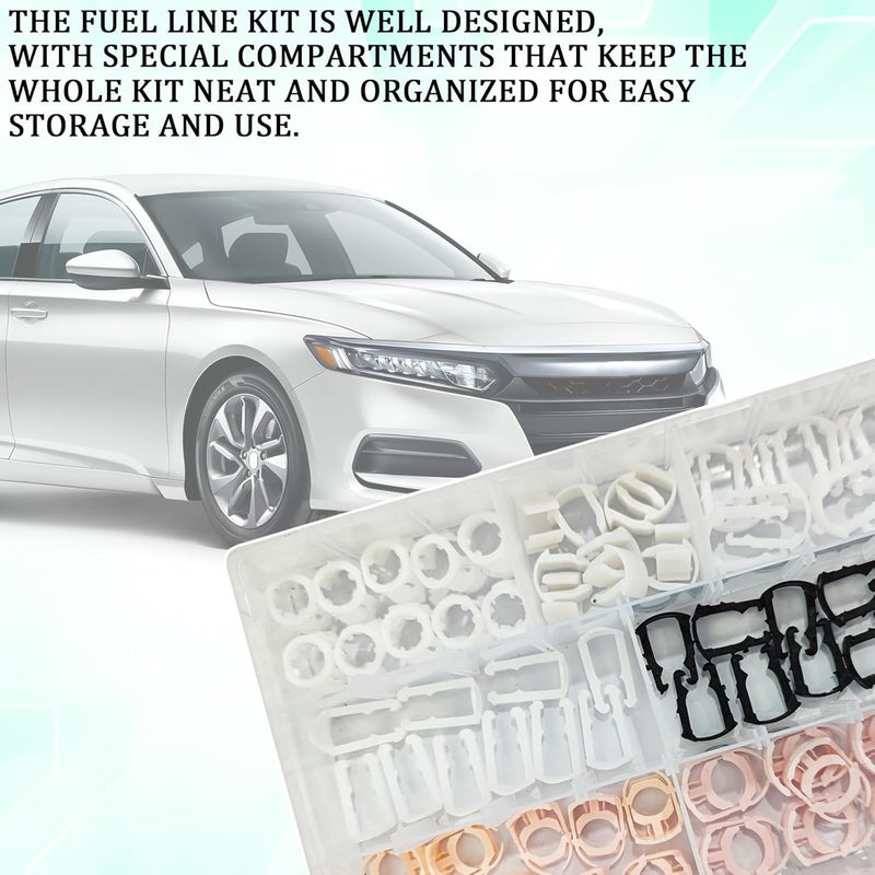 SamWinGear 70PCS Fuel Line Clips 7 Sizes Fuel Line Connector Injector Clips Repair Kit Replacement 3/8" & 5/16" Nylon Fuel Brake Line Clamp Hose Retainer Clips Assortment Kit tool for Ford GM Chrysler - Image 4